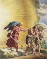 Adam und Eva aus dem Paradies vertrieben